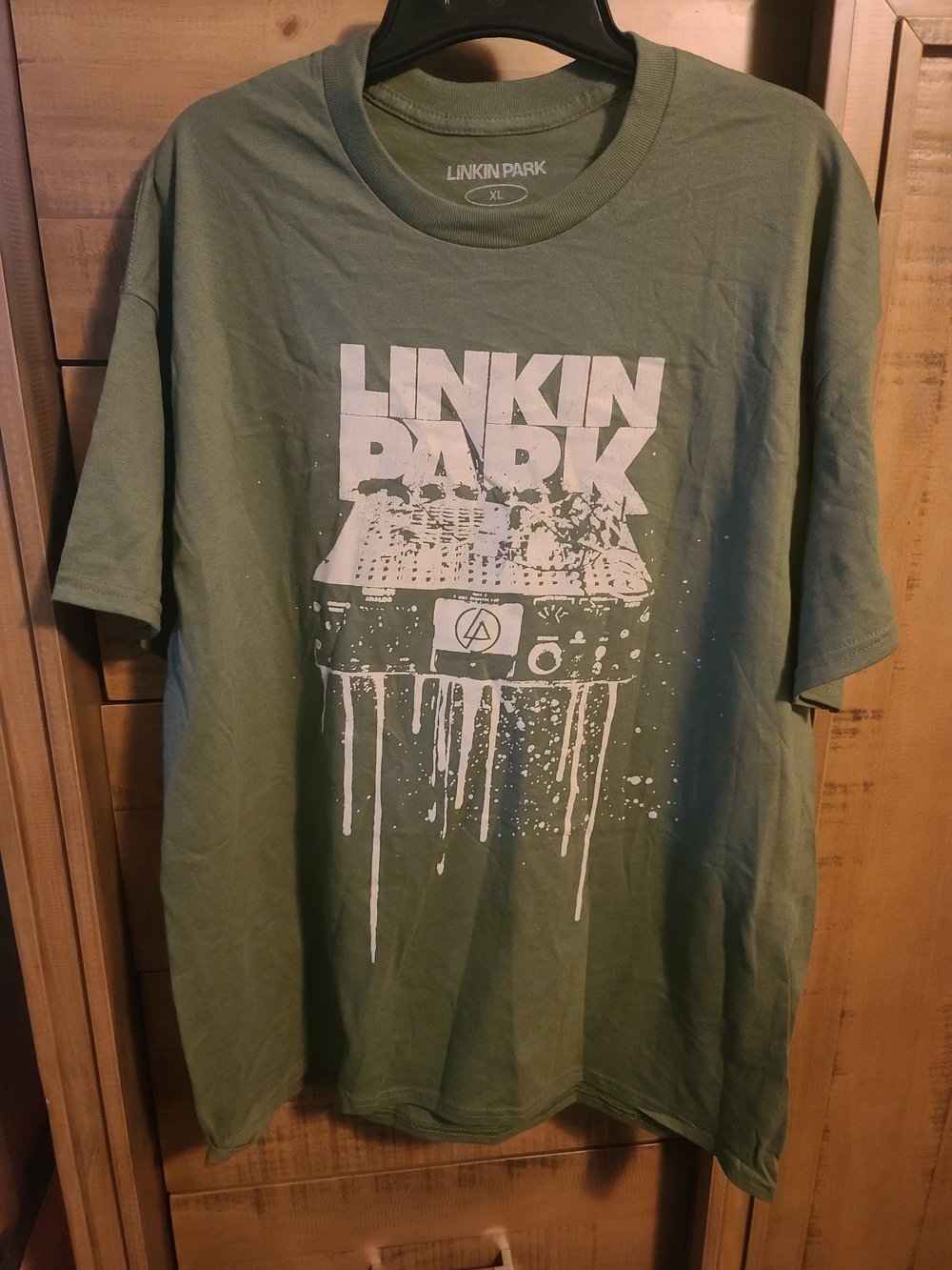 Men's Graphic Band T-Shirts - Olive Green